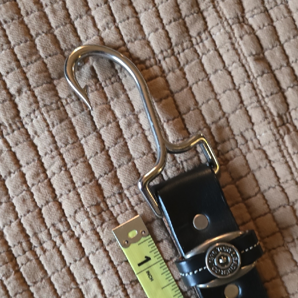 Black Leather Belt with Silver Buckle